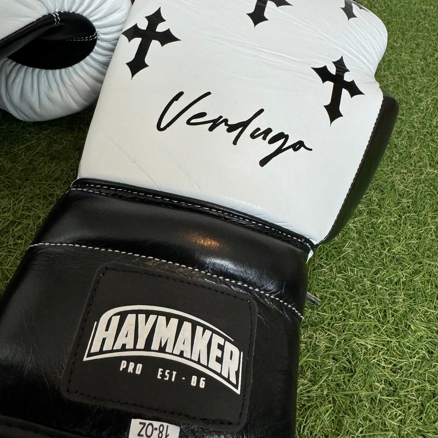 BLK & WHITE| CRUCIFIX | BOXING GLOVES & SPARRING SET | 100% LEATHER
