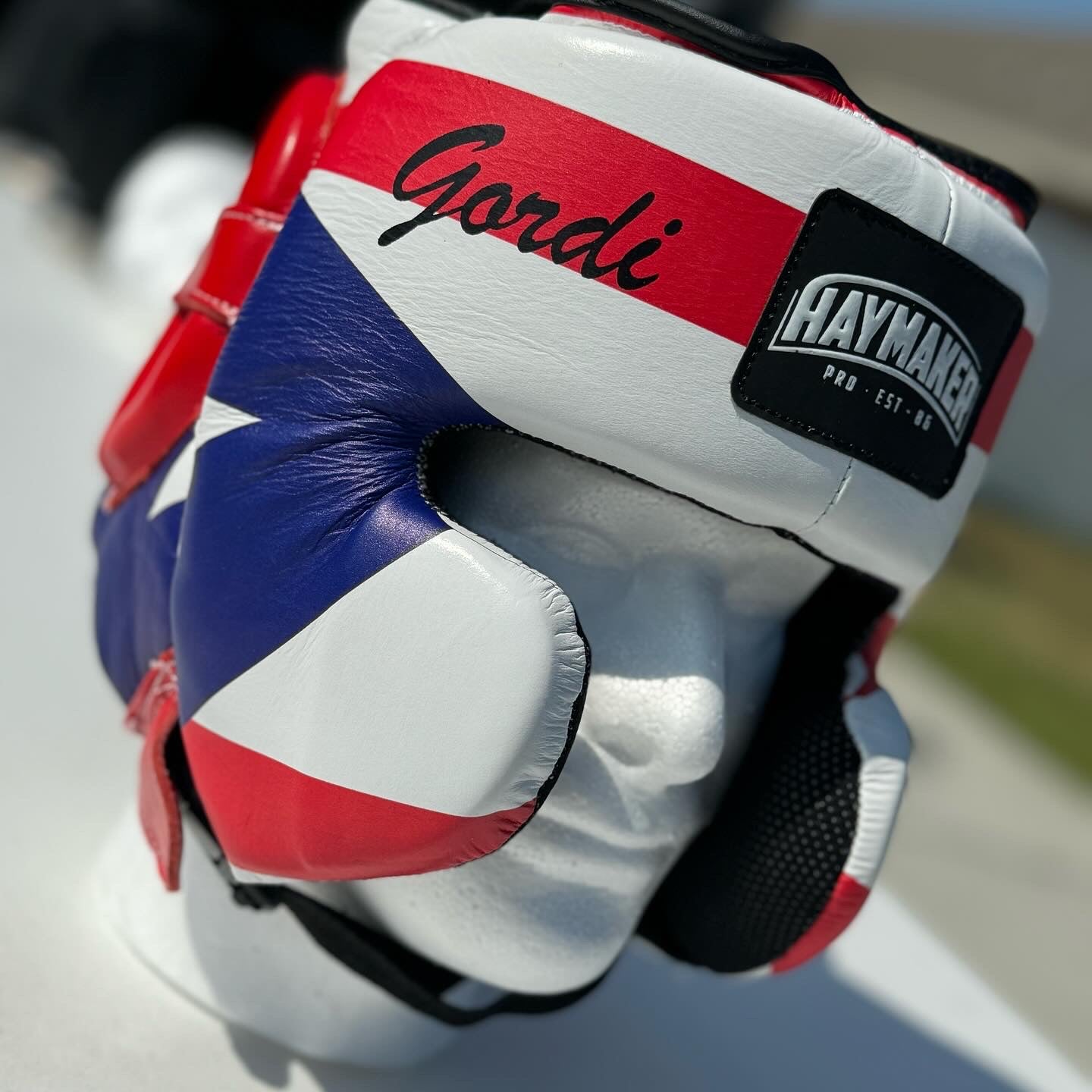 PUERTO RICO BOXING HEADGEAR | 100% LEATHER ( CLICK TO CHANGE STYLE )