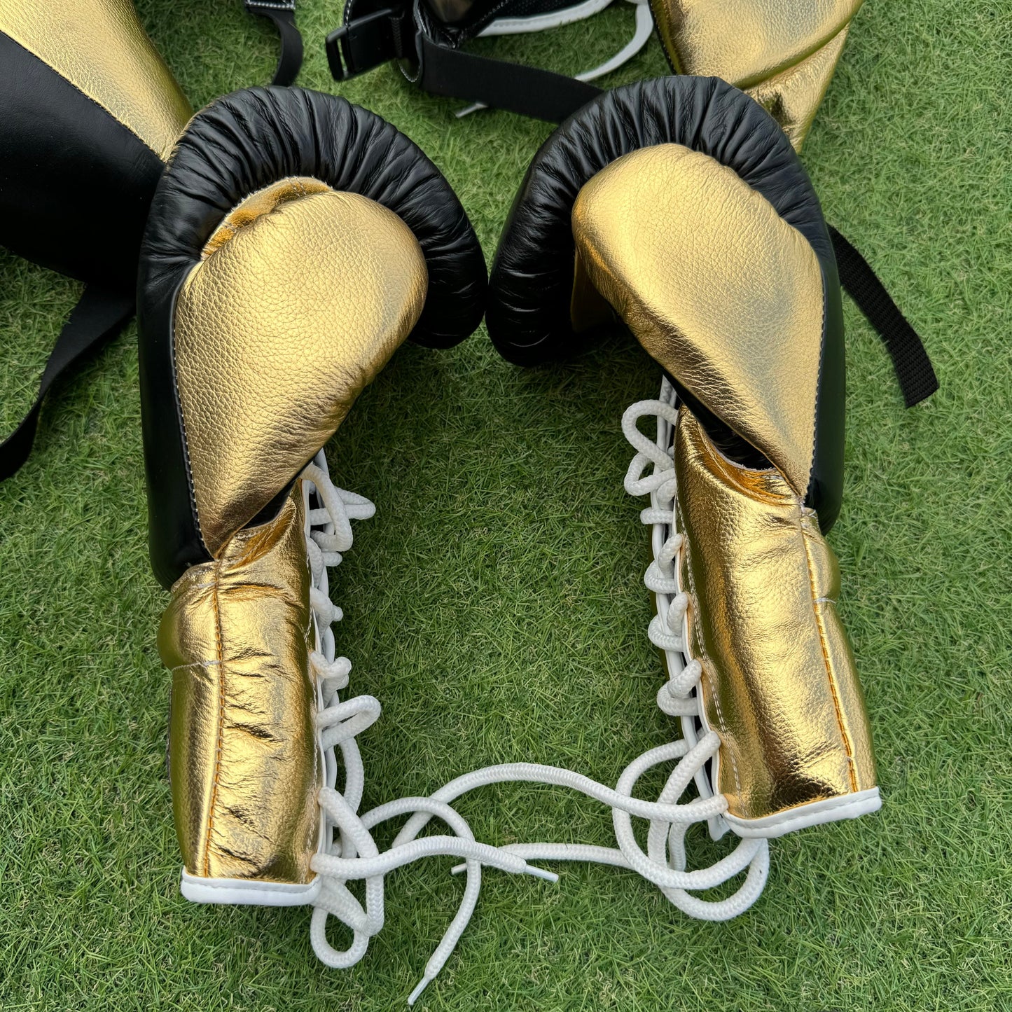 MATTE BLACK & GOLD | BOXING GLOVES & SPARRING SET 100% LEATHER