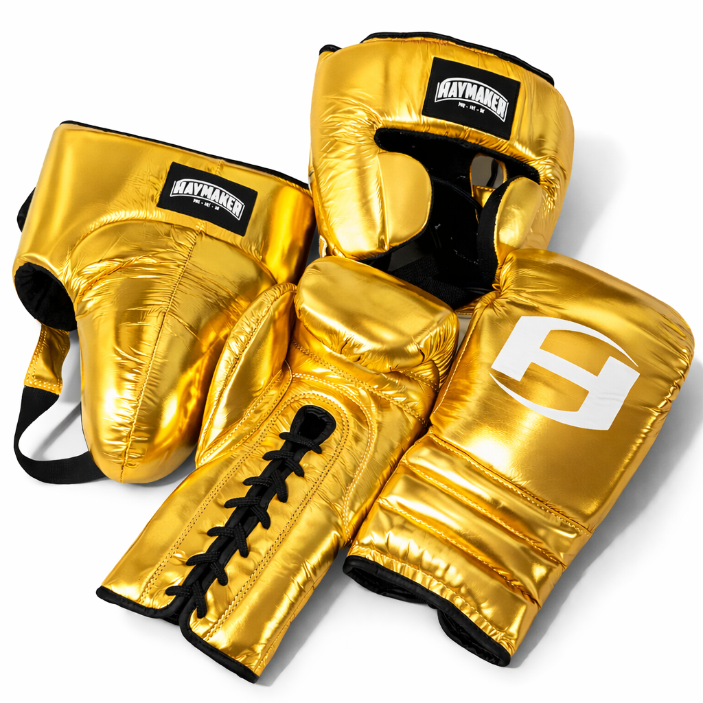 GOLD | BOXING GLOVES & SPARRING SET | 100% LEATHER