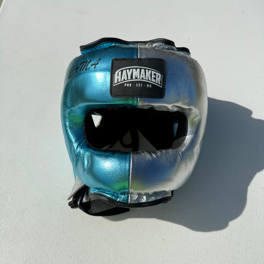 TEAL METALLIC SILVER HEADGEAR | 100% LEATHER ( CLICK TO CHANGE STYLE )