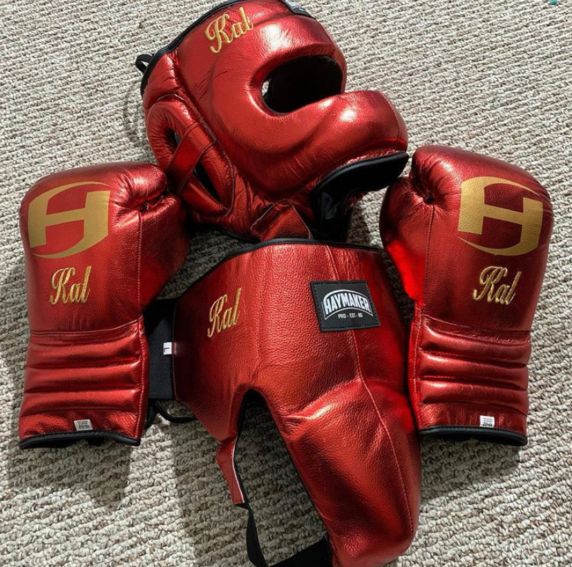 100% | SPARRING BOXING SET | METALLIC – PRO EDITION HAYMAKER LEATHER |