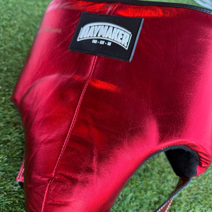 METALLIC RED | BOXING GROIN GUARD 100% LEATHER