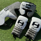 WHITE W/ CROCK PRINT | SPARRING SET | 100% LEATHER