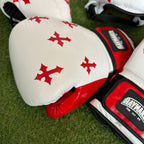 RED & WHITE | CRUCIFIX | BOXING GLOVES & SPARRING SET | 100% LEATHER