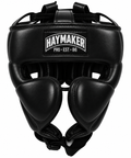 BLACK | BOXING HEADGEAR | 100% LEATHER