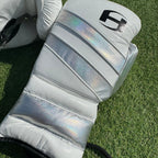 HOLO SILVER & WHITE | PRO ELITE GLOVES 100% LEATHER