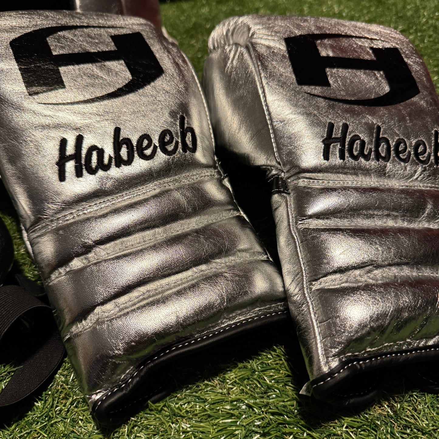 METALLIC SILVER | BOXING GLOVES & SPARRING SET | 100% LEATHER