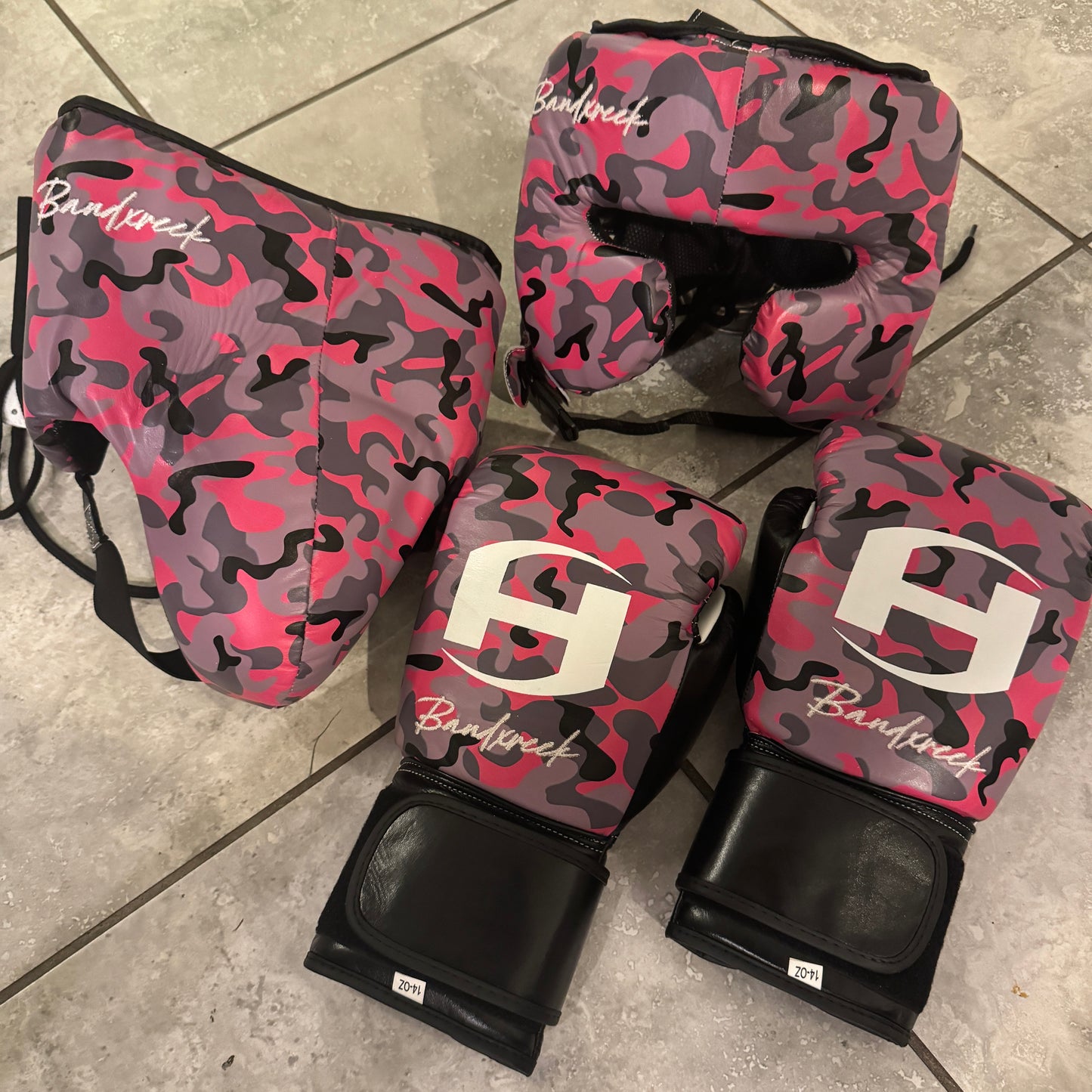 PINK CAMO | BOXING GLOVES & SPARRING SET | 100% LEATHER