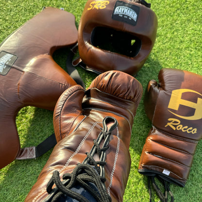 VINTAGE BROWN | SPARRING SET | 100% LEATHER