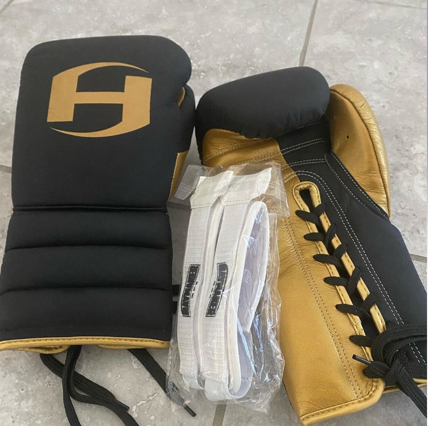 BLACK & GOLD | PRO ELITE | PRO ELITE GLOVES 100% LEATHER