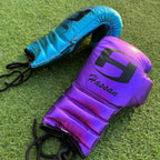 METALLIC PURPLE & TEAL | PRO ELITE GLOVES 100% LEATHER
