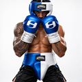 BLUE & WHITE | BOXING GLOVES & SPARRING SET | 100% LEATHER