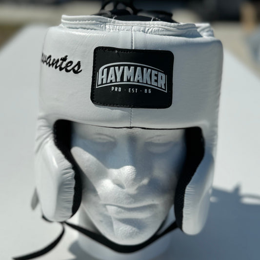 WHITE HEADGEAR | 100% LEATHER ( CLICK TO CHANGE STYLE )