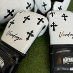 BLK & WHITE| CRUCIFIX | BOXING GLOVES & SPARRING SET | 100% LEATHER