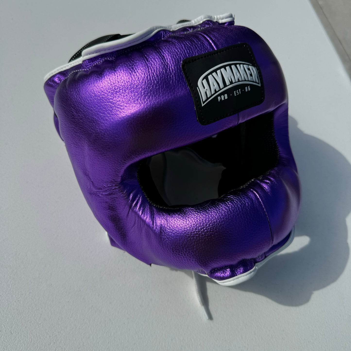 METALLIC PURPLE | BOXING HEADGEAR 100% LEATHER ( CLICK TO CHANGE STYLE )