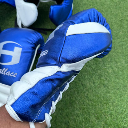 BLUE & WHITE | BOXING GLOVES & SPARRING SET | 100% LEATHER