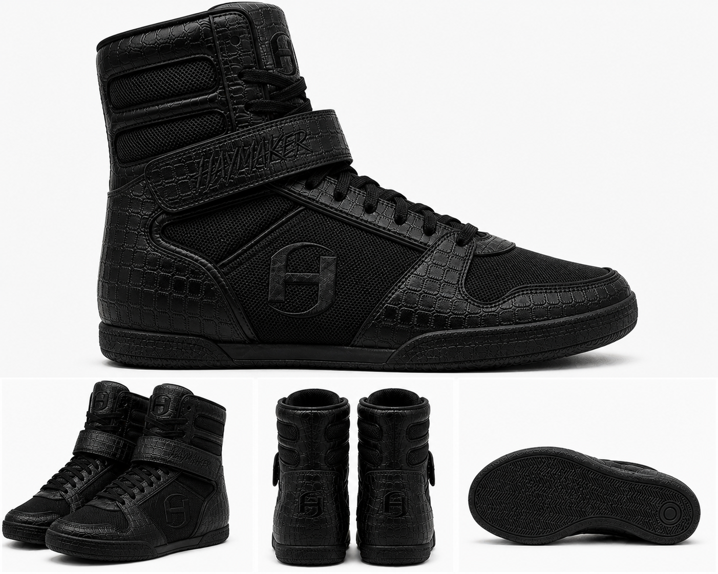 SOLID BLACK CROC | HM ELITES | BOXING SHOES