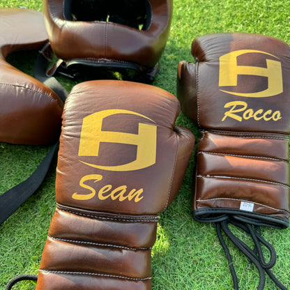 VINTAGE BROWN | SPARRING SET | 100% LEATHER