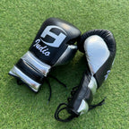 BLACK & SILVER | PRO ELITE GLOVES 100% LEATHER
