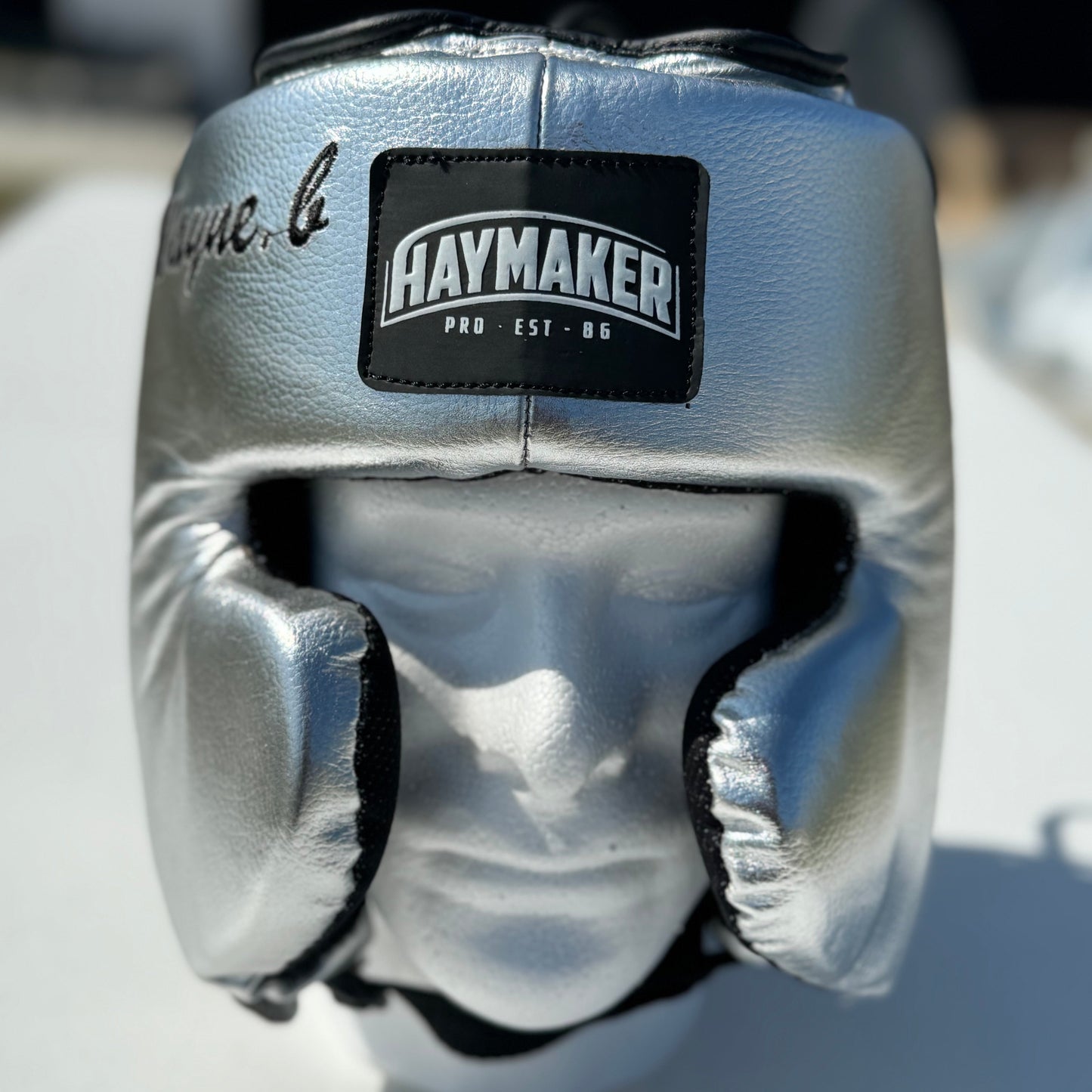 SILVER BOXING HEADGEAR | 100% LEATHER ( CLICK TO CHANGE STYLE )