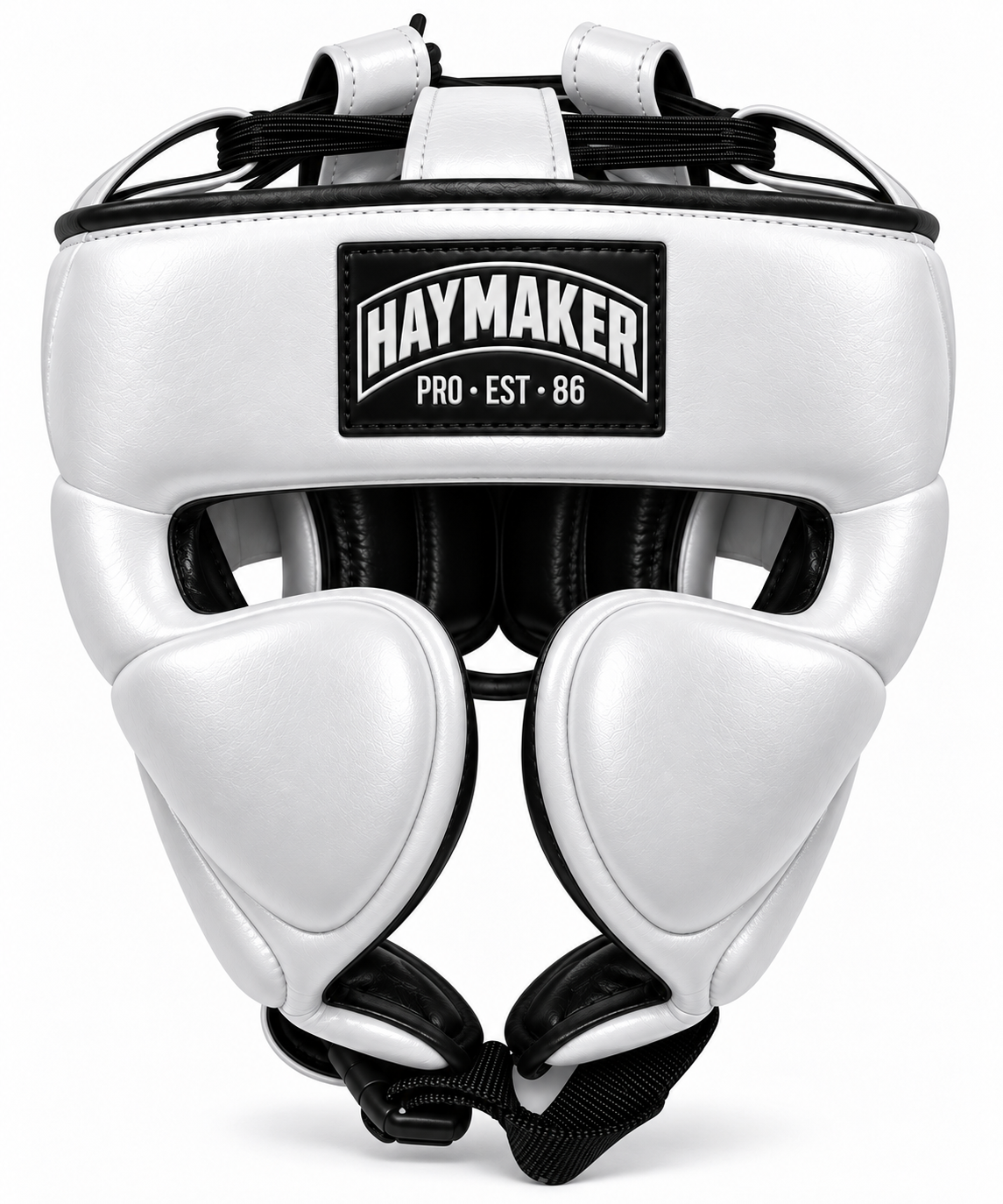 WHITE | BOXING HEADGEAR | 100% LEATHER