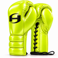 NEON YELLOW PRO ELITE BOXING GLOVES | 100% LEATHER