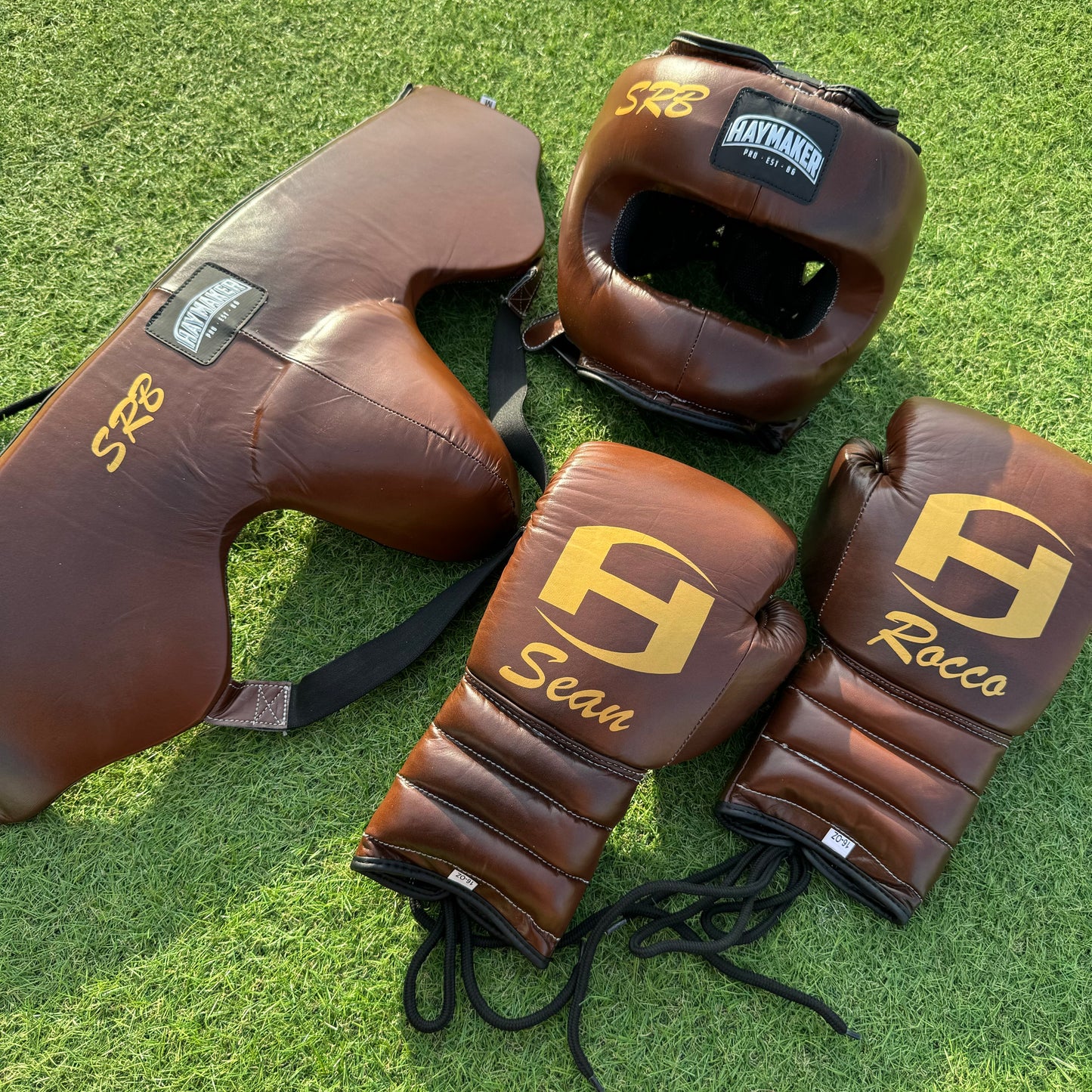 VINTAGE BROWN | SPARRING SET | 100% LEATHER