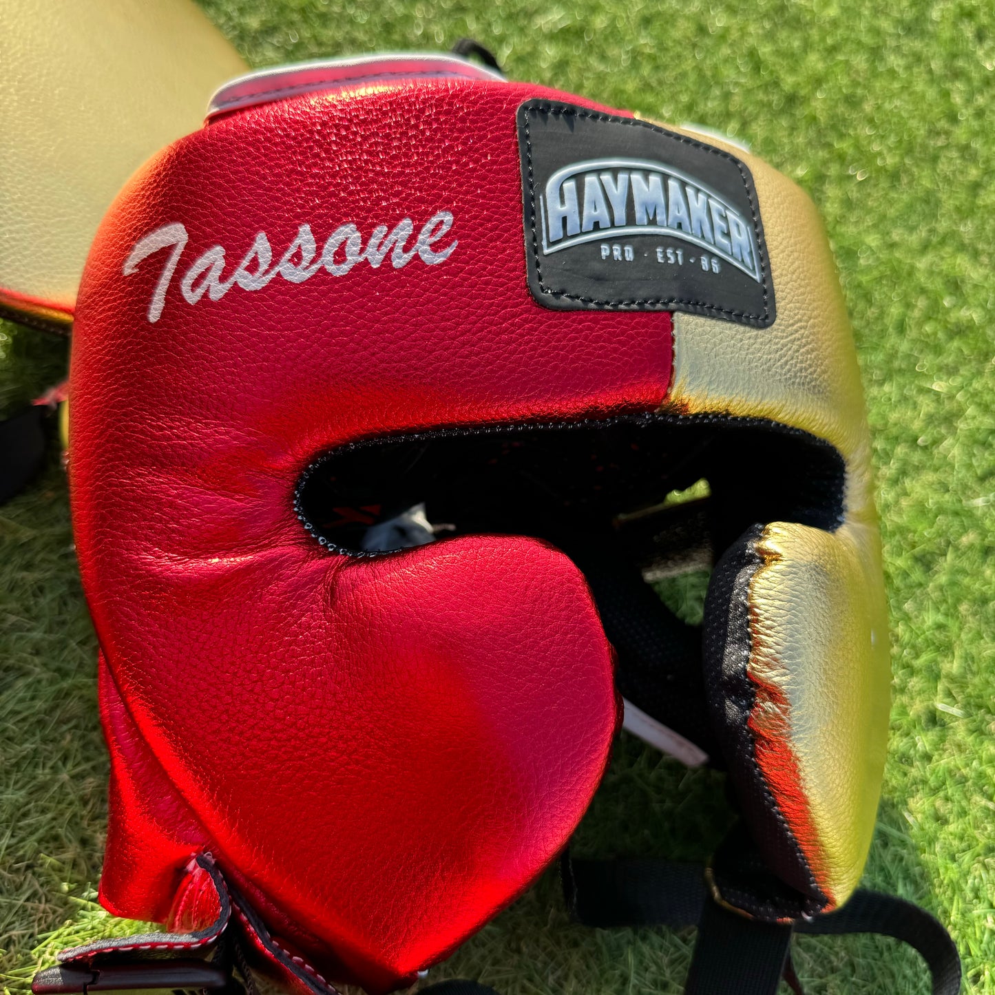 METALLIC RED & GOLD | SPARRING SET | 100% LEATHER