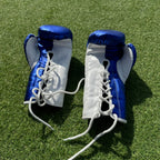 BLUE & WHITE | PRO ELITE GLOVES 100% LEATHER