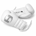 WHITE PRO ELITE BOXING GLOVES | 100% LEATHER