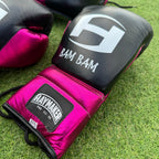 METALLIC PINK & BLACK | BOXING GLOVES & SPARRING SET | 100% LEATHER