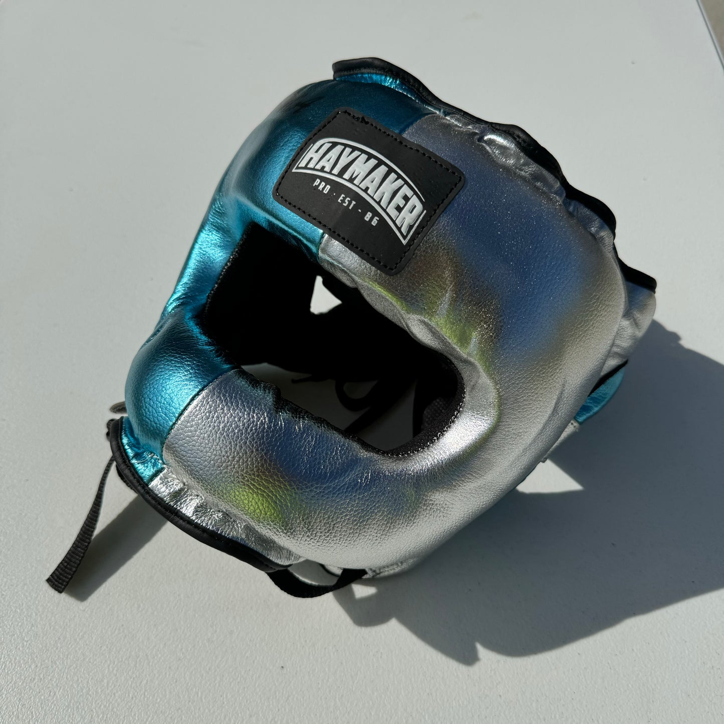 TEAL METALLIC SILVER HEADGEAR | 100% LEATHER ( CLICK TO CHANGE STYLE )