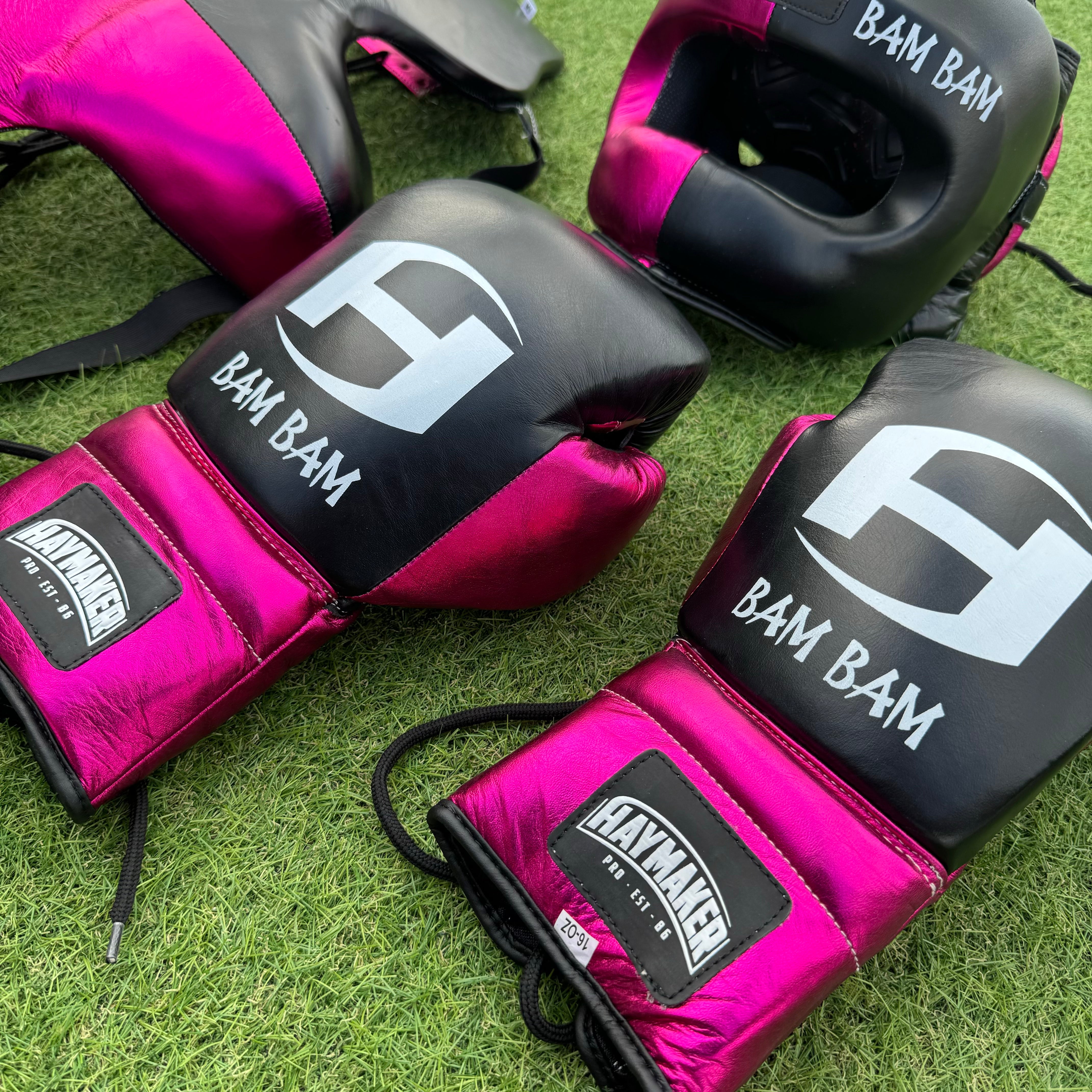 METALLIC PINK & BLACK | BOXING GLOVES & SPARRING SET | 100