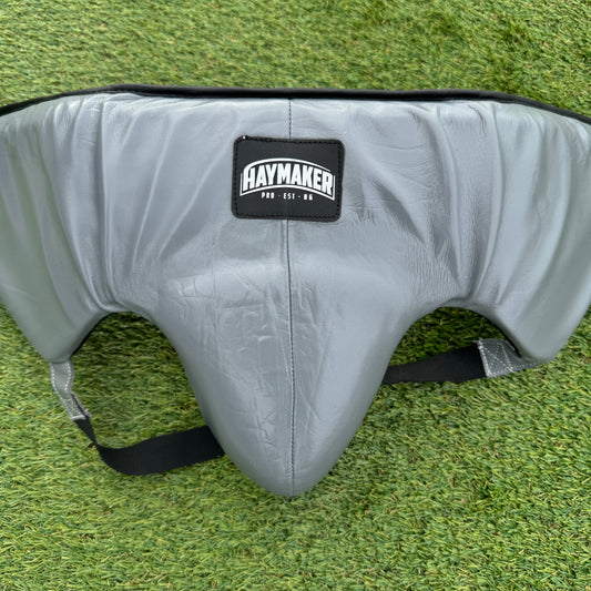 SOLID GREY | BOXING GROIN GUARD 100% LEATHER