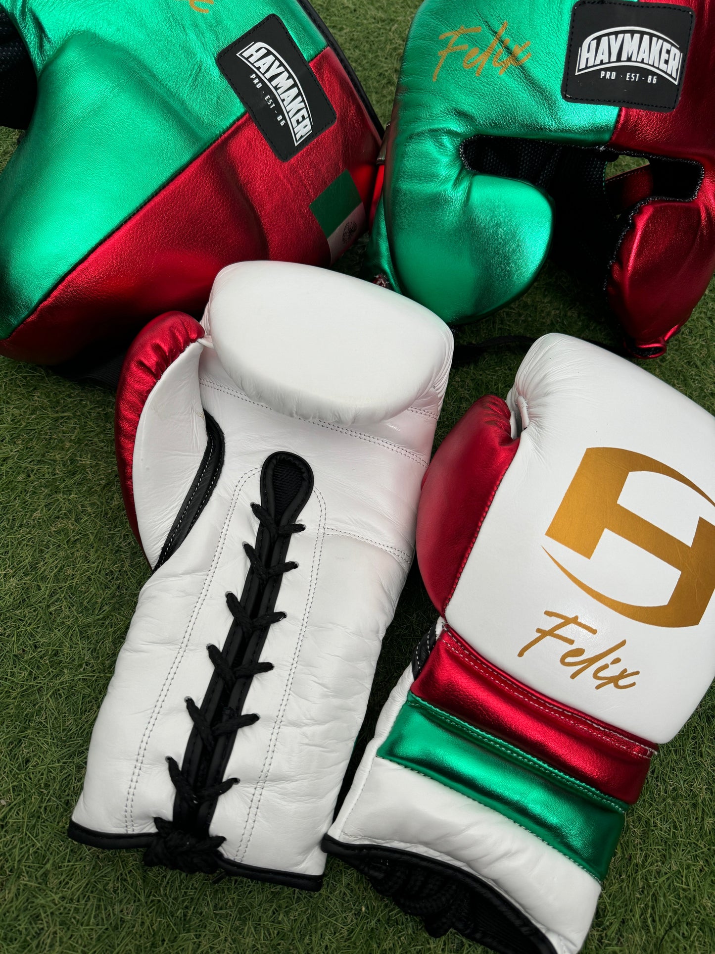 METALLIC MEXICO | BOXING GLOVES & SPARRING SET | 100% LEATHER