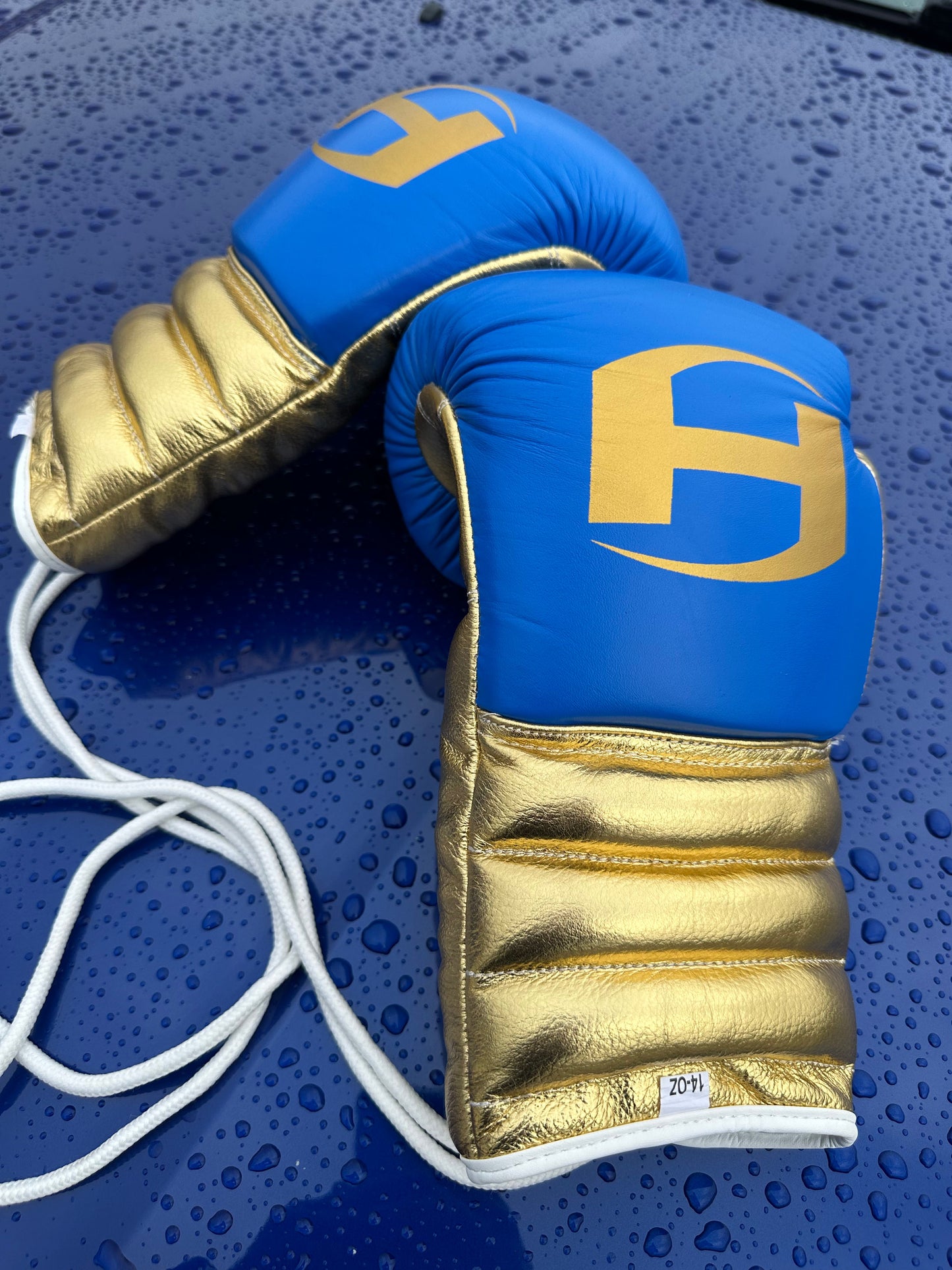 BLUE GOLD | PRO ELITE GLOVES 100% LEATHER