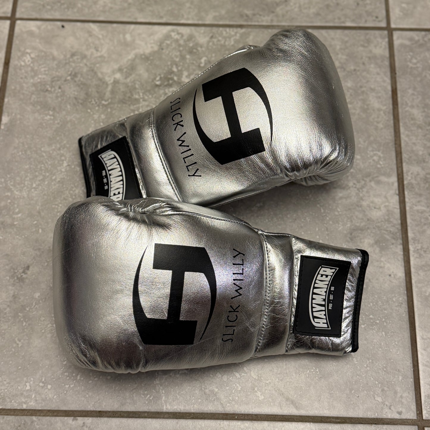 METALLIC SILVER | PRO ELITE GLOVES 100% LEATHER