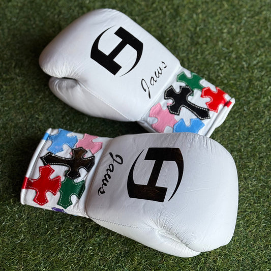 CRUCIFIX WHT | PRO ELITE GLOVES 100% LEATHER