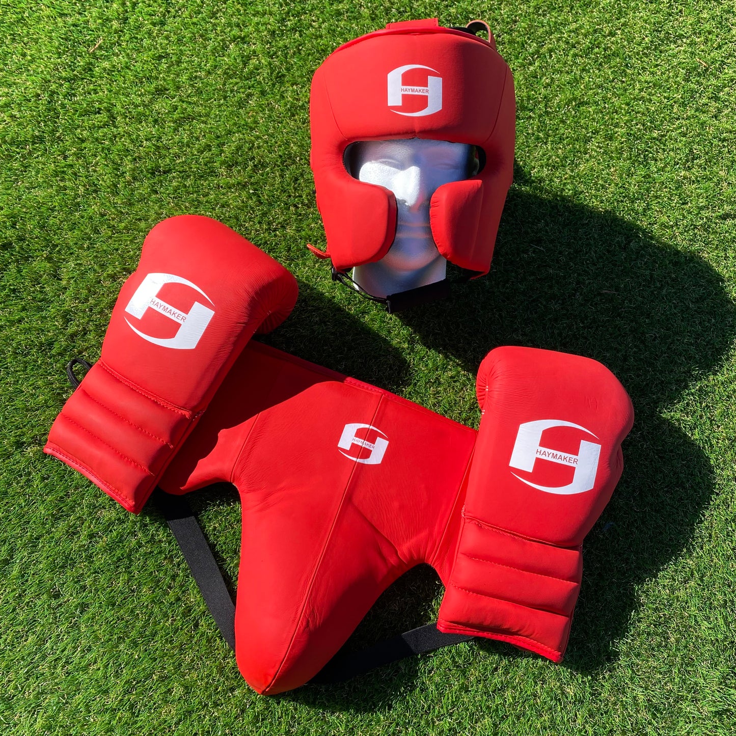 PRO GUARD | MATTE RED | SPARRING SET | 100% LEATHER