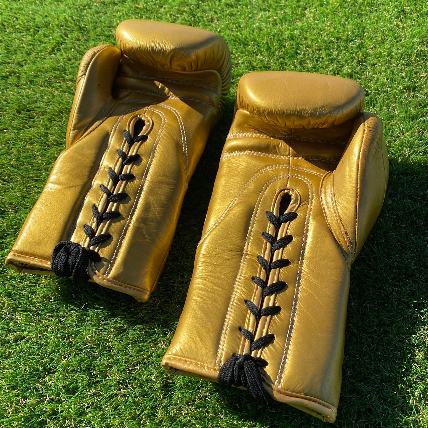 SEMI METALLIC GOLD | PRO ELITE GLOVES 100% LEATHER