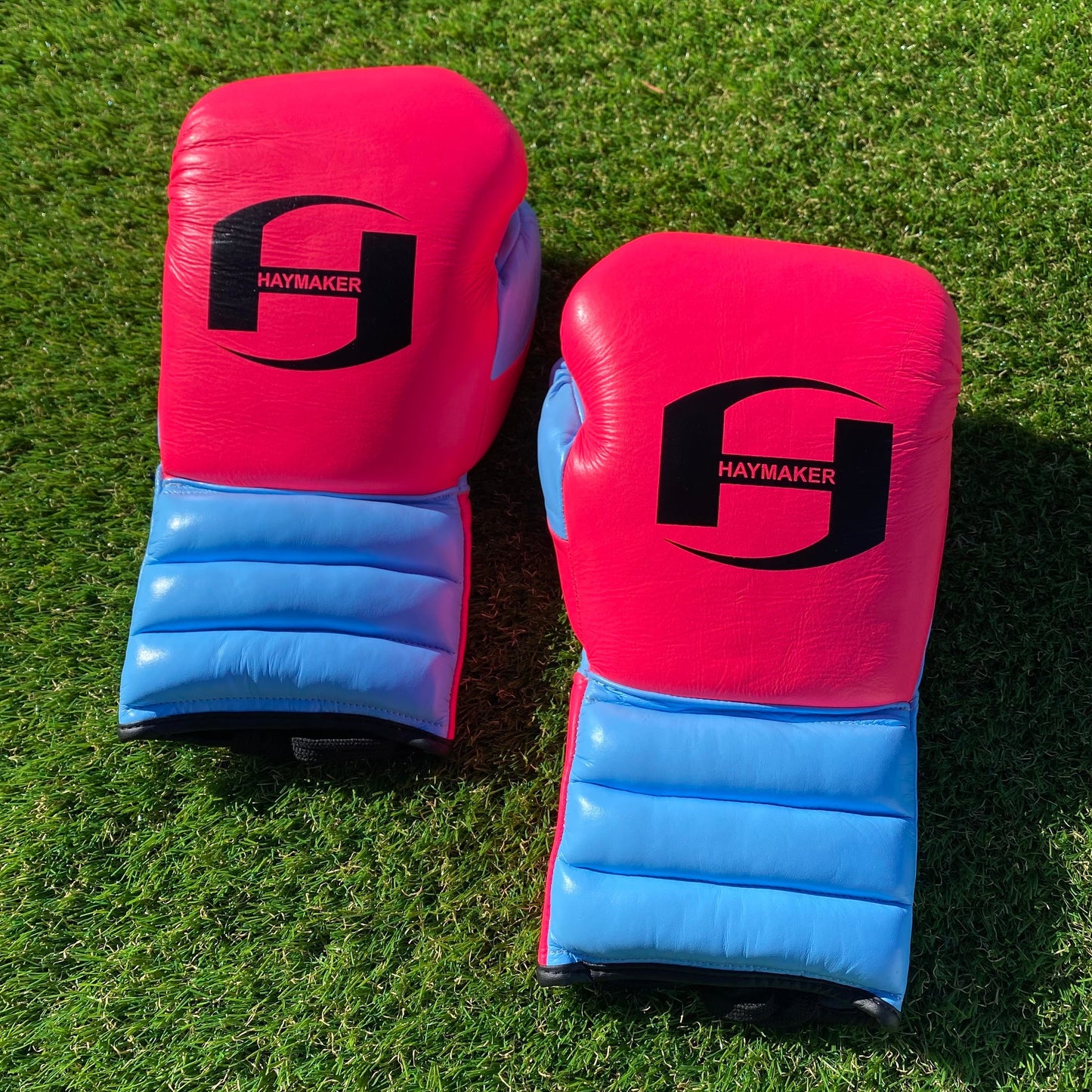 PINK & BABY BLUE | PRO ELITE GLOVES 100% LEATHER