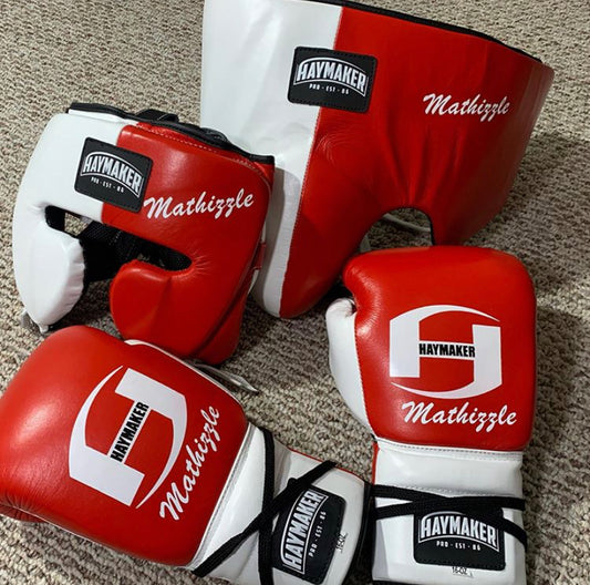 WHITE & RED | SPARRING SET | 100% LEATHER