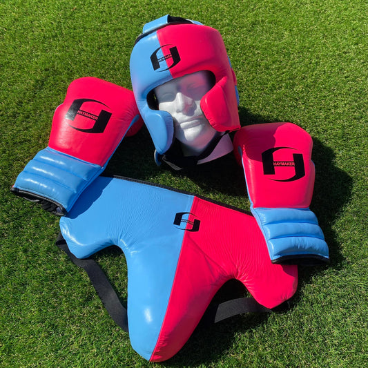 PINK & BABY BLUE | SPARRING SET | 100% LEATHER