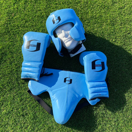 BABY BLUE | BOXING GLOVES & SPARRING SET 100% LEATHER